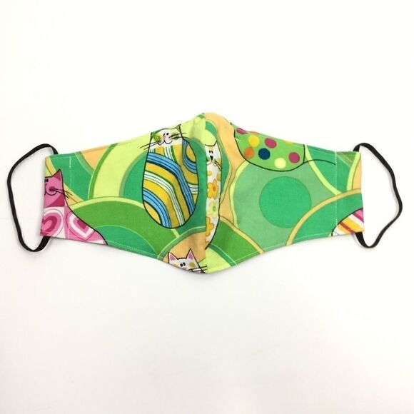 2/$15 - Cat Mask, Green Face Mask with Cats, Filti Filter - Picture 3 of 13